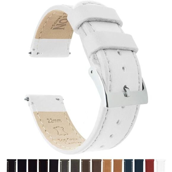 Quick Release - Top Grain Leather Watch Band Strap - Choice of Width
